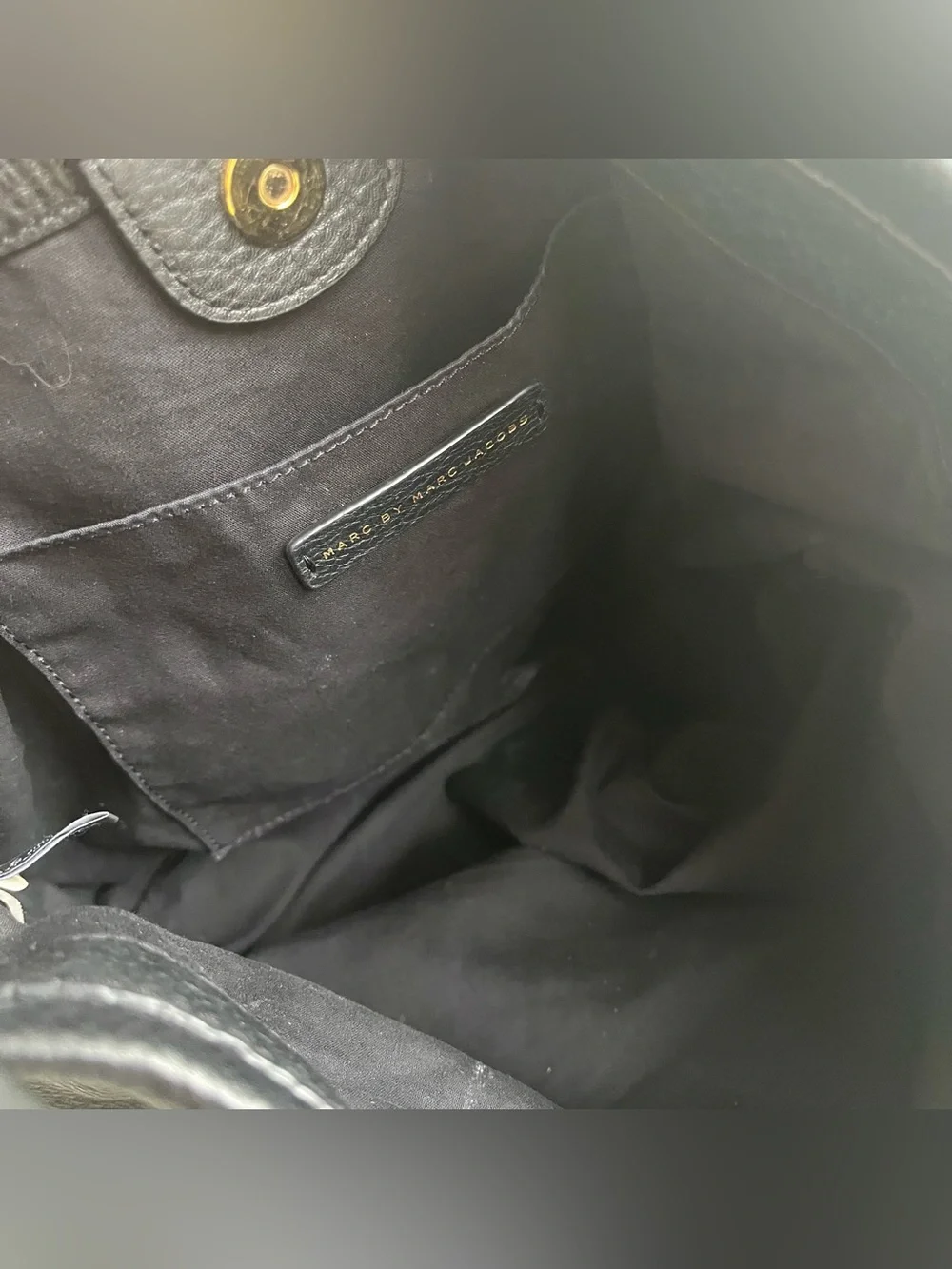 MARC JACOBS Black Leather Hobo Baguette Hillier Shoulder Bag